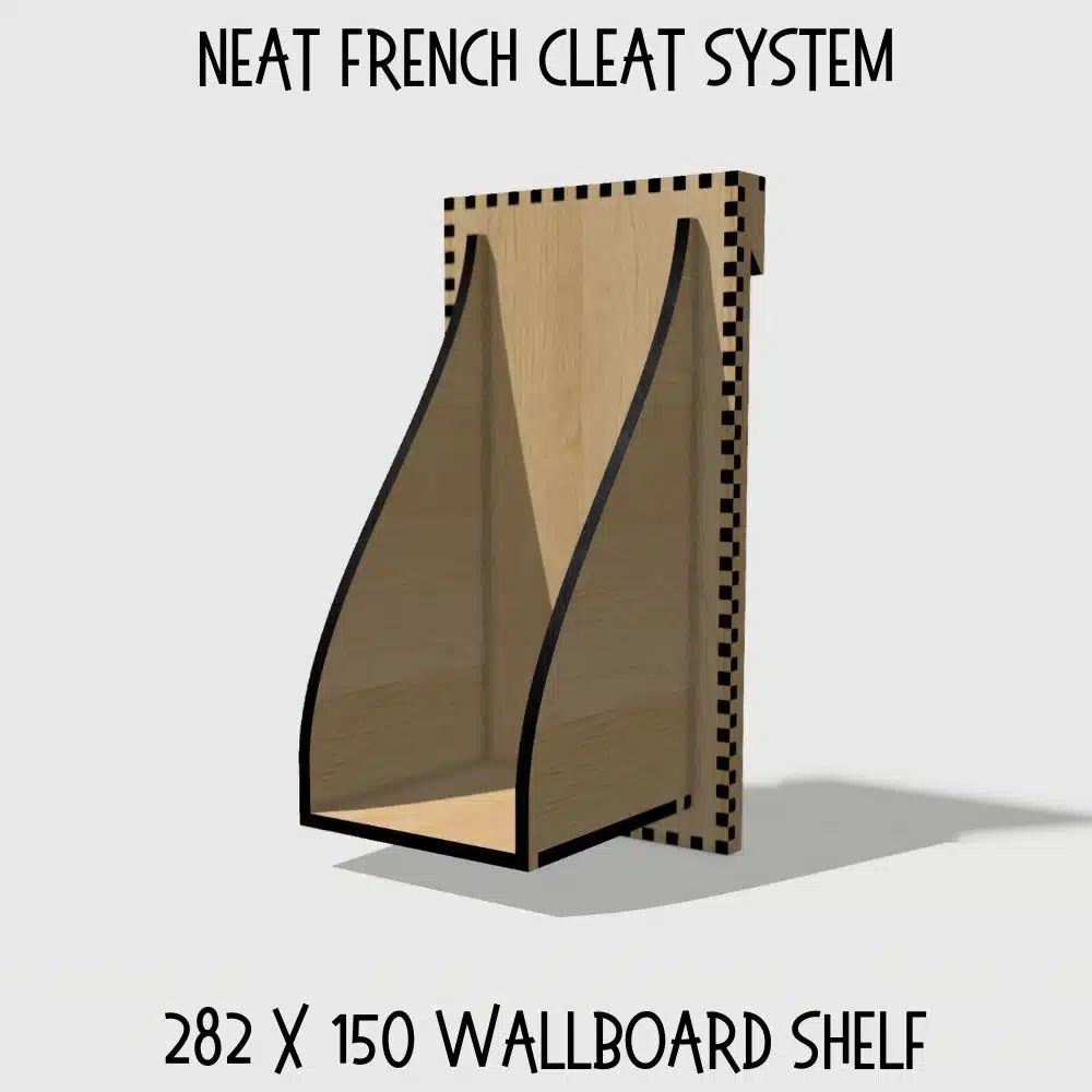 French cleat shelf 282 x 150 wallboard shelf
