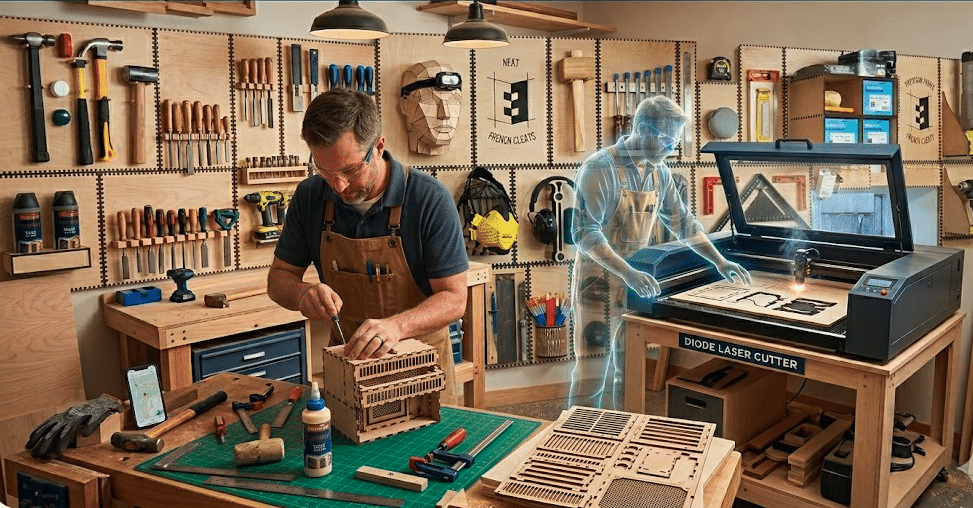 The laser is your invisible apprentice. It works while you do other things in the shop